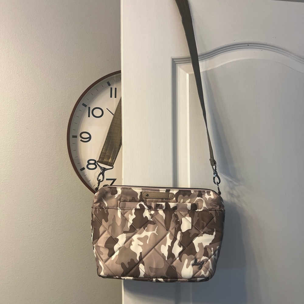 LUG flare camo crossbody with 2 straps, travel, festivals, shopping